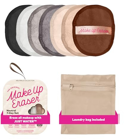 The Original MakeUp Eraser 7-Day Set, Erase All Makeup With Just Water, Including Waterproof Mascara, Eyeliner, Foundation, Lipstick, Sunscreen, and More! Neutrals, 7ct.