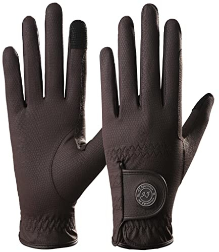 AF EQUESTRIAN Ladies Horse Riding Gloves Equestrian Premium Synthetic Leather Sui Sereno Ladies Gloves Snake Skin Design Grey