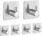 lumfork Handtuchhaken 6 Stück Haken Selbstklebend, Wandhaken Klebehaken Ohne Bohren aus Edelstahl, Ideal für Badzimmer Toilette Küche Büro(Silber)