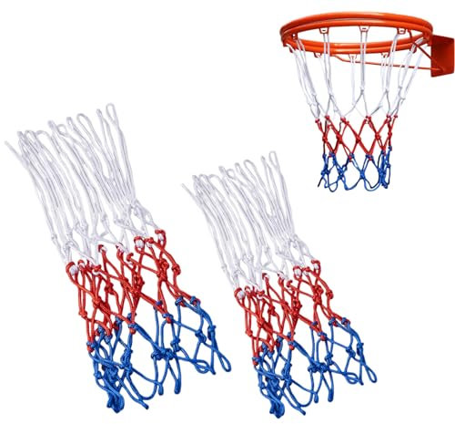 Dinghaole 2 Stück Professionelle Basketballnetze, Ersatz Netz Für Standard Größe Korb，Für Standard Größe BasketballKorb, Netz für Basketballkorb Outdoor