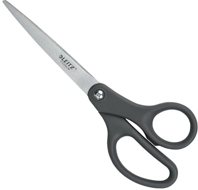 Leitz Titansax 180 mm, Sax i Rostfritt Stål med Titanbelagda Blad, Sax för Höger- och Vänsterhänta, Plastfri Hängande Förpackning, 54210089