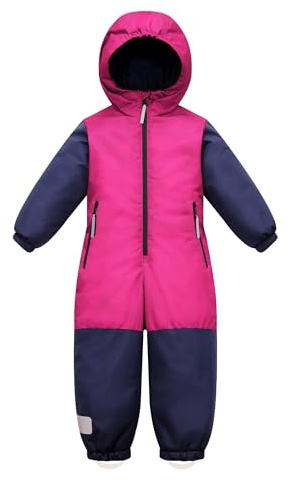 Owntop Mono de Nieve para Niños Unisex - Mono de Nieve Impermeable y Cortavientos para Niñas y Niños con Capucha y Cremallera (Rosa,116)