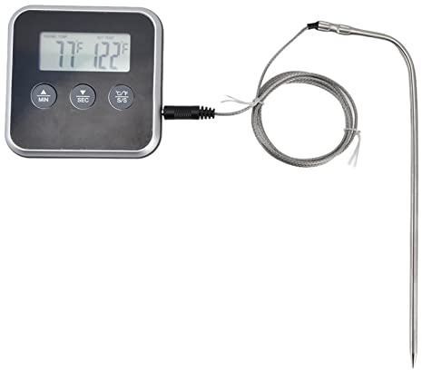 Kötttermometer, intelligent matlagningstermometer, 3 knappar, digital LED-skärm, multifunktionell ugnstermometer, kökstermometer med sond för matlagning, bakning, grillning