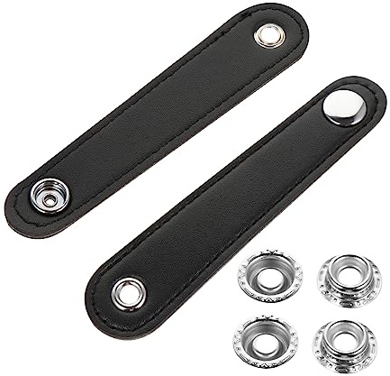 SWOOMEY Cinturón de Fuelle Negro de Cuero para Acordeón, 2 Piezas, Fácil de Llevar, Accesorio para Músicos