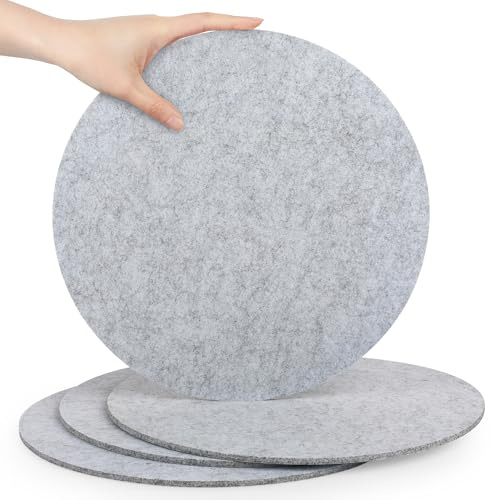 SOSMAR 4 sottobicchieri grandi in feltro per pentole, bicchieri, piatti e padelle, rotondi, Ø 30 cm x 5 mm, sottobicchieri in feltro (grigio chiaro)