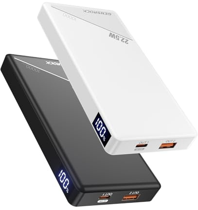 GENSROCK 2-Pack Portable Charger Power Bank 10000mAh, Slim Power Bank