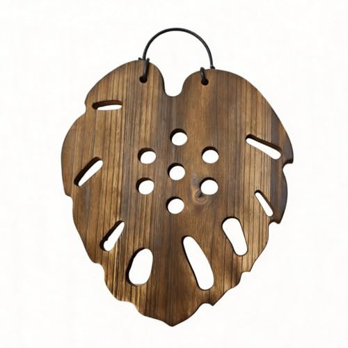 Monstera - Tabla de montaje de madera para plantas, tablero de montaje de helecho preperforado, colgador de exhibición de vegetación de montaje en pared, decoración creativa para interiores y jardines