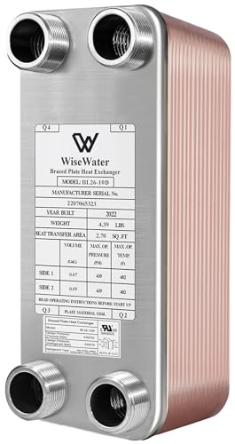 AB Plate Heat Exchanger, 4x12 10 Plates Water To Water Heat Exchanger, Copper/SS316L Stainless Steel Brazed Plate Heat Exchanger For Floor Heating, Water Heating, Snow Melting
