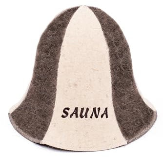 Sombrero De Sauna 100% Lana Fieltro con Bordado para Hombre y Mujer, Gorro Wellness (Sauna)