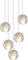 KJLARS Pendelleuchte LED Moderne Glas Kristall Hängeleuchte Höheverstellbar Lüster Dekoratives Kronleuchter für Villa Treppe Wohzimmer Esszimmer Schlafzimmer Pendellampe (5 Bälle)