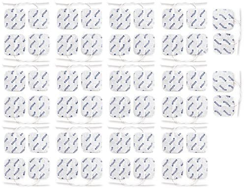 52 TENS-EMS Elektroden 4x4 cm | Wiederverwendbare Klebe-Elektroden-Pads für Elektrostimulatoren - im Vorratspack | Ideal für nahezu alle Körperbereiche | Zertifiziertes Medizinprodukt - axion