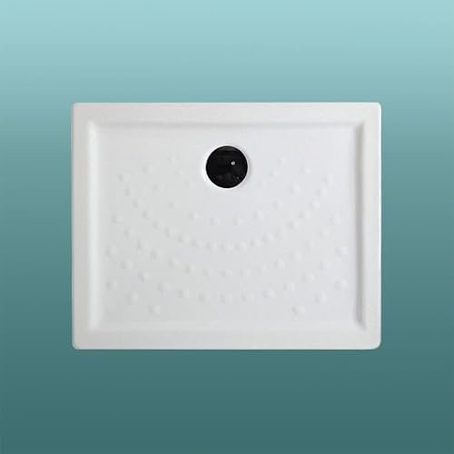 Kiamami Valentina - Plato de Ducha de cerámica Blanca Antideslizante 100x70 h6cm Malta