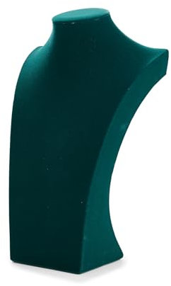 Oirlv Vintage Vert Velours Bijoux Présentoir Buste Collier Bijoux Présentoir Stand Centre Commercial Compteur Haut de Gamme(H33.5cm)