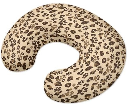 TOADDMOS Wild Leopard Housse de coussin d'allaitement pour nouveau-né en forme de U amovible 46 x 56 cm