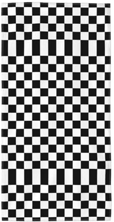 GaJher 30,5 x 61 cm Handtuch – schwarz-weiß karierter Druck, Strand-Pool-Handtücher für Damen und Herren, Bad, Reisen, Fitnessstudio, geeignet für Badezimmer, Sport