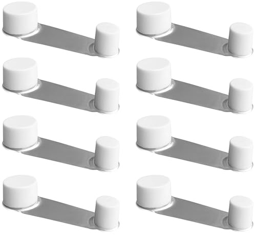 FRACOMO® Pack 8 Topes para Puertas Suelo | Retenedor Giratorio Puerta | Adhesivo Facil de Usar (Blanco) (Paquete de 8)