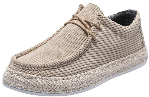 generisch Espadrillas da uomo in velluto a coste, casual, slip-on, scarpe per il tempo libero, scarpe in lino, mocassini piatti, comode scarpe da passeggio, leggere, comode, traspiranti, scarpe in