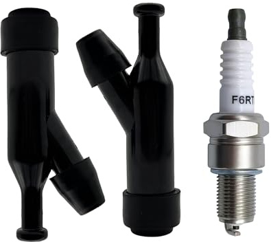YGQ 2x Zündkerzenstecker + 1x Zündkerze Passend für Honda GX120 GX160 GX200 GX390 Motoren Stromerzeuger Tauchpumpen Rasenmäher