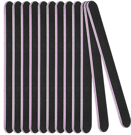 NUTTDOO Nail Files Set,12PCS Professional Nail Files Double Sided Emery Board,Fingernal Buffing Files for Home,100/180 Grit