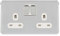 Schneider Electric Lisse GGBL3020WPC Double prise de courant avec interrupteur Chrome poli avec insert blanc 13 A