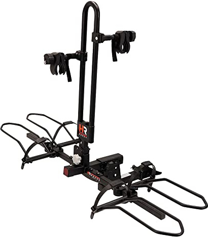 Hollywood RV Rider Hitch Bike Rack for 2 E-Bikes up to 80 lbs Each - Premium Electric Bike Rack for RV, Fifth Wheel, Flat Towed Vehicle - Durable for Standard and Fat Tire Bikes