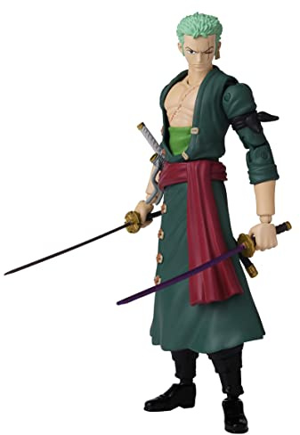 BANDAI - Anime Heroes - One Piece - Roronoa Zoro - Figura manga Anime heroes da 17 cm - Licenza ufficiale One Piece - Figura snodata di Zoro - Giocattolo per bambini dai 4 anni in su - 36932