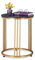Relaxdays Beistelltisch MARMO, für Wohnzimmer, Metall & MDF, Marmoroptik, runder Sofatisch HxD: 51 x 41 cm, schwarz/Gold