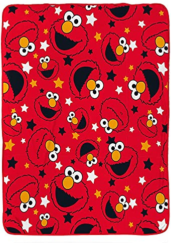 Sesame Street Fleece Blanket | Elmo Design | Super Soft Blanket Bed Throw | Perfect for Any Bedroom, 100 x 150cm