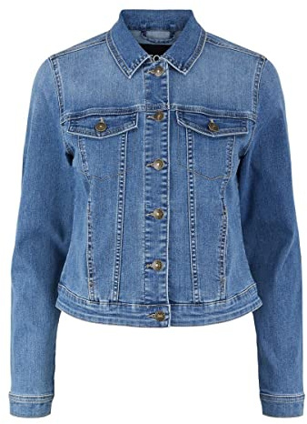 PIECES Chaqueta vaquera para mujer Pcoia Ls DNM Mb Noos BC, Medio De Mezclilla Azul, L