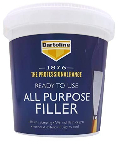 Bartoline 1876 Mastic Tout Usage Prêt à l'Emploi 1 kg – Qualité Professionnelle pour Le Plâtre, Le Bois, la Brique et la Pierre – Facile à Appliquer et à Poncer