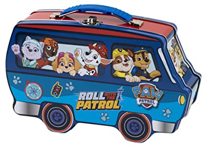 Paw Patrol Van Shaped Tin Carry All, Blue, with Handle Lock and Clasp