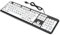 Teclado de computadora con letra grande, teclado USB de alta visibilidad con cable de baja visión Teclado para personas mayores Letra de gran tamaño de alto contraste Negro sobre tecla blanca(negro)