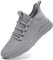 FUJEAK Women Shoes Trainers Running Walking Slip on Women Gym Comfortable Shoes Fitness Outdoor Sports Jogging Sneakers Casual Mesh Lightweight Breathable Light Grey Size 7 UK