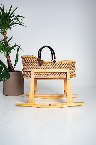 Moseskorb Baby, Mose Korb auf Ständer, Inklusive Matratze, Moseswiege, Moses Korb mit Ständer und hoher Qualität Geltex Matress