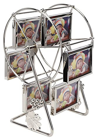 Cornice per Foto Girevole in Metallo per Matrimonio da 3x2 Pollici, Cornice per Ruota Panoramica, Cornice per Foto su Scaffale Cornice per Foto in Metallo per Matrimonio per la Decorazione della Tavol