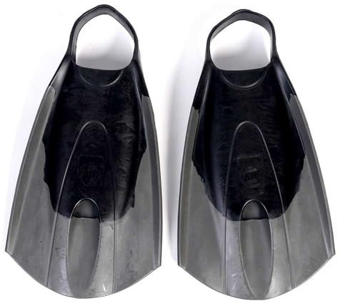 RIP Premium Bodysurf- und Bodyboard-Rauchflossen – schwimmend, 100% natürliches Gummi – ultraweicher, bequemer Slipper-Fuß, maximale Leistung und Antrieb (M, Schwarz/Grau)
