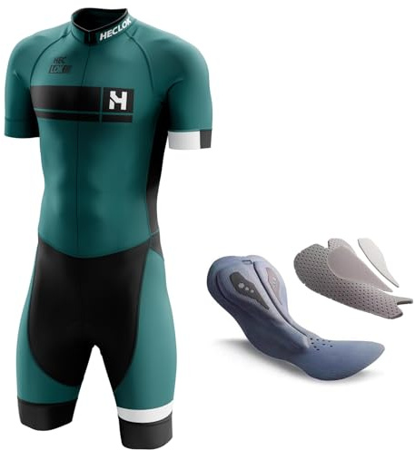 Homme Pro Trifonction Manches Courtes Sports de Plein Air Vêtements de Triathlon,Combinaison de Cyclisme Homme,Professionnel de Compétition Rembourré Tri-Costume d'une pièce (TYP-16,XXL)