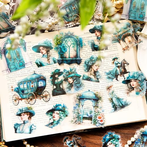 Adesivi per Scrapbooking Stickers 180Pz,Scrapbooking Adesivi Stickers Bullet Journal per Junk Journal Adesivi Vintage per Scrapbooking Fai da Te Accessories Scrapbook Carta didecorativa(Castle
