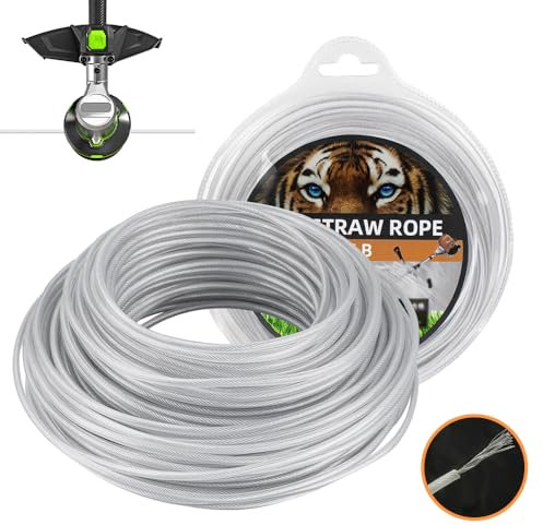 Fil Coupe Bordures en Nylon et Acier, 3mm x 45m Fil de Coupe en Acier Fil Coupe BordureBobine de Fil Rond Fil Coupe Bordures Fil Coupe Bordure Fil Rond pour Débroussailleuse Bobine de Fil