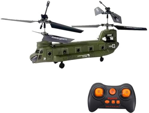 EFASO RC Helikopter Syma S026H Chinook - Ferngesteuerter Hubschrauber mit LED Beleuchtung/Gyroskop - RC Hubschrauber Indoor 3-Kanal Militär Mini Helikopter