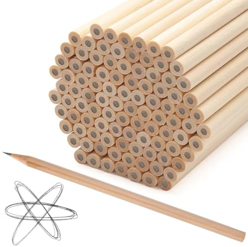 GBKDQQ 200 st. blyertspennor HB, blyertspennor, set av naturligt trä trä, 17,9 cm x 0,7 cm pennset för elever, lärare, kontor, skolmaterial, rita och skriva (rundstav)