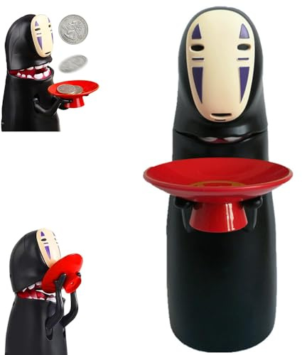 RNPKZ Hucha para niños, hucha de dibujos animados, hucha masculina sin rostro, hucha digital con efectos de sonido, tragar monedas automáticamente, hucha regalo para niños y adultos