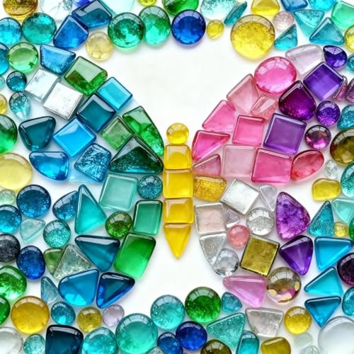 Pietre Colorate Poligonali per Mosaicos Piastrelle Mini Pietre in Vetro per Tessere Mosaico Mosaico Forme Poligonali Irregolari Adatte per Lavori Fai Da Te Decorazioni per La Casa Circa