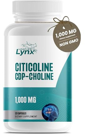 Leaping Lynx Citicoline 1000 mg (CDP Choline) Capsules – 120 Count – CDP Choline Supplement for Brain, Focus & Memory Support – Nootropic Choline Supplement – Non-GMO, ISO-Certified