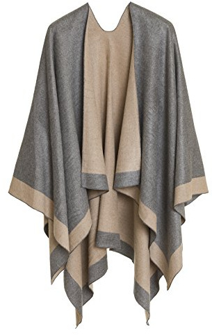 MELIFLUOS DESIGNED IN SPAIN Poncho da donna con collo a scialle e mantello ruana con cardigan maglione aperto sul davanti per l'autunno inverno (PC01-4L)
