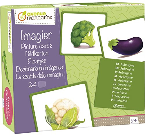MY MANDARINE JE510C - un jeu éducatif de 24 cartes multilingues (10 langues) - À partir de 2 ans - IMAGIER Légumes