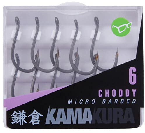 Korda Kamakura Choddy Hooks - Barbless Size 8 | Ultra-Sharp Carp Fishing Hooks for Stiff Rigs and Pop-Up Presentations