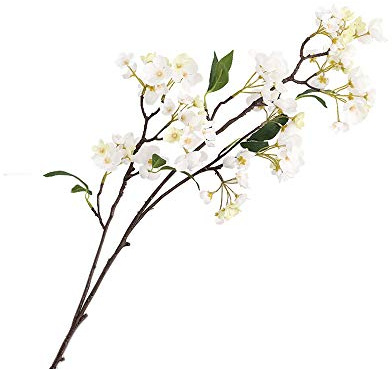 Artificial Apple Blossom, Artificial Apple Tree Branch Flower Silk Apple Blossom Arrangement, Used for Family Wedding Decoration. (White, 39 inches)