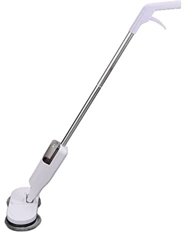 Maquer Mocio elettrico senza cavo, lucidatrice rotante con 2 morbidi cuscinetti in microfibra e serbatoio d'acqua, elettrico, per pulire il pavimento e il pavimento del legno duro