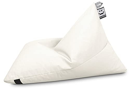 Happers to-Go Pouf d'extérieur Écru avec Poche et poignée pour Transporter Partout où Vous Voulez